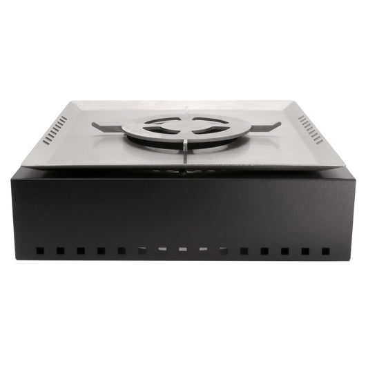 Strata Square Single Warmer Kit, includes: (1) 15-1/2" x 15-1/2" stainless steel single grate Warmer Top ST11702015, (1) 16-1/2" x 16-1/2" x 5-1/4" 18 gauge powder coated galvanized steel base unit with protective case, G.E.T. STRATA BUFFET SYSTEM ST11702