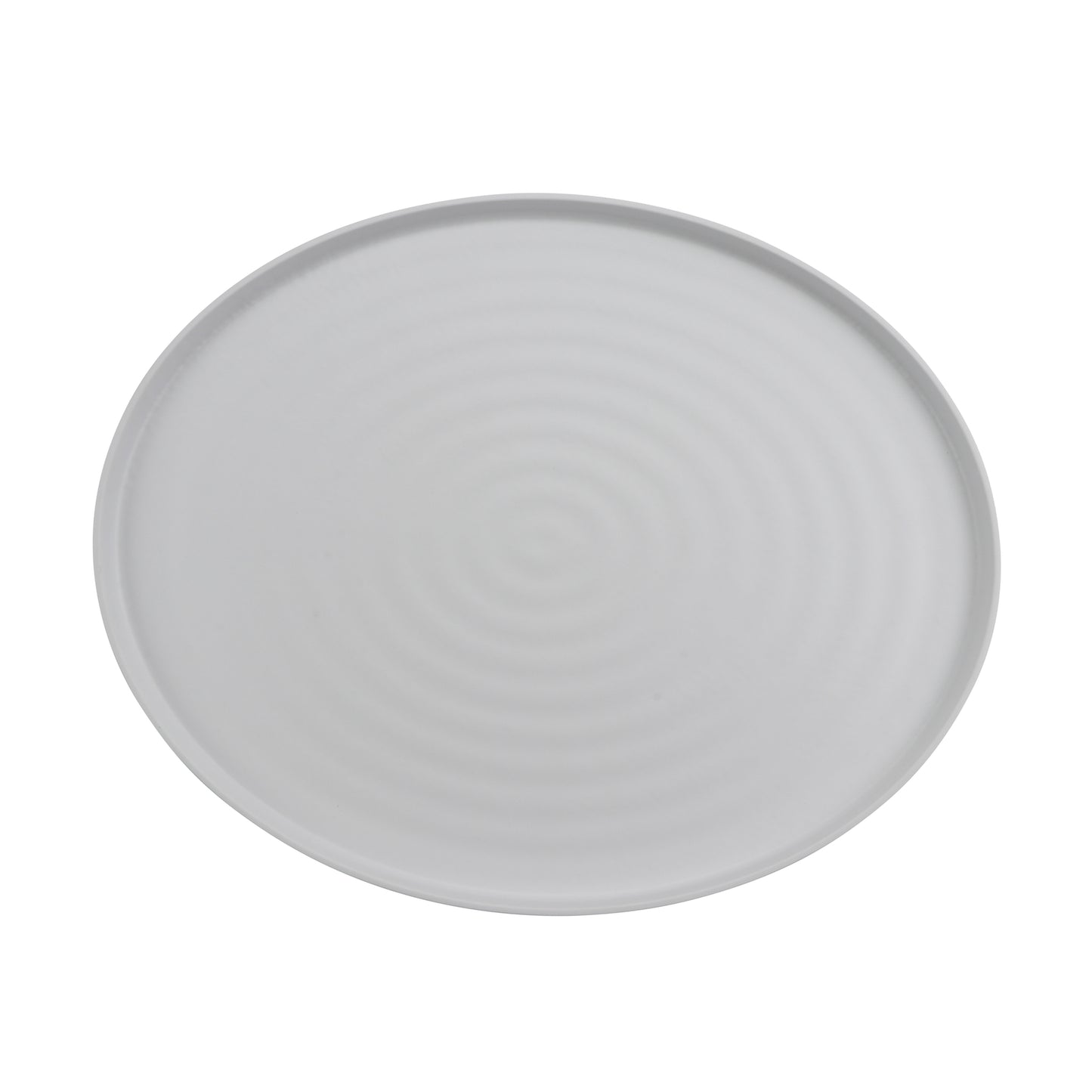 20" x 16" Melamine Oval Platter, White Matte inside/ Gray Matte outside, GET. Roca.