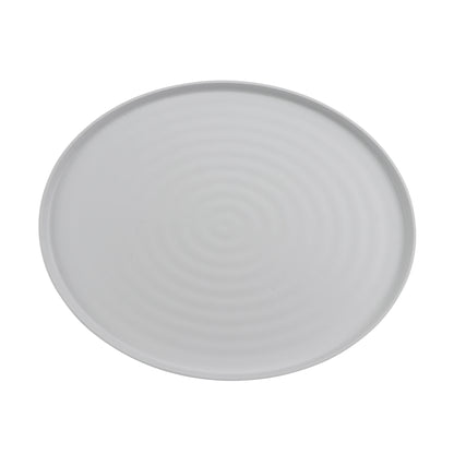 20" x 16" Melamine Oval Platter, White Matte inside/ Gray Matte outside, GET. Roca.