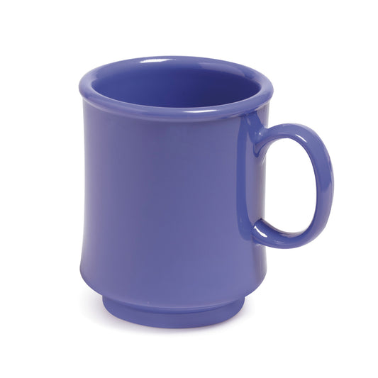 8 oz. Tritan, Peacock Blue, Stacking Mug with Handle, (10 oz. rim-full), 3" Top Dia., (4" Top Dia. with Handle), 3.72" Tall, 3.5" Deep, G.E.T. Cups & Mugs (12 Pack)