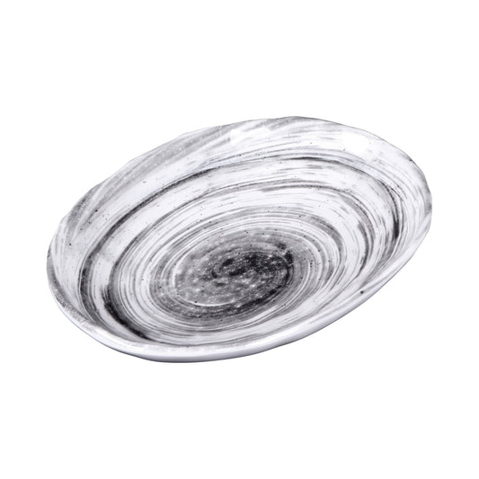 Melamine Deep Oval Plate - Black Design