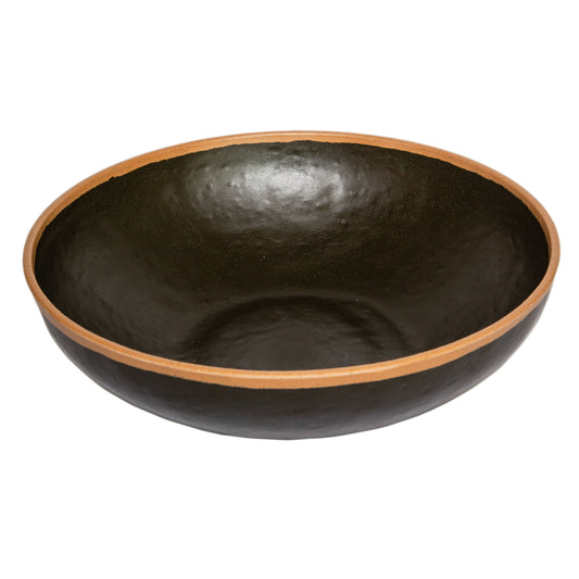 4 qt. Brown, Melamine, Large Display Bowl, (4.56 qt. rim-full), 12.25" Top Dia., 3.25" Deep, G.E.T. Pottery Market Glazed