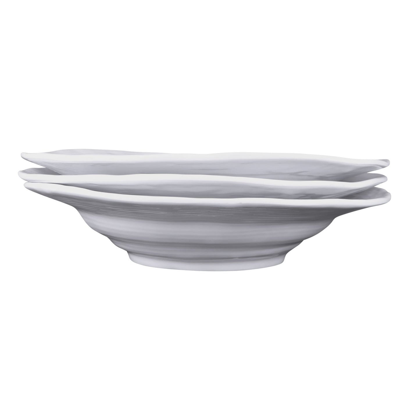 Melamine Irregular Round Serving Bowl - White