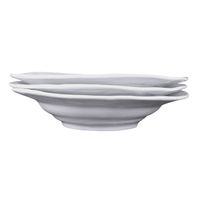 Melamine Irregular Round Serving Bowl - White