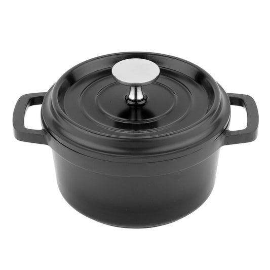 0.75 qt. (0.94 qt. Rim Full) 6" Induction Ready Round Dutch Oven w/ Lid, 2.86" Deep   (Clear Coat)