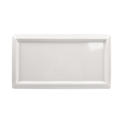 Melamine Rectangular Plate - White w/ Black Decal