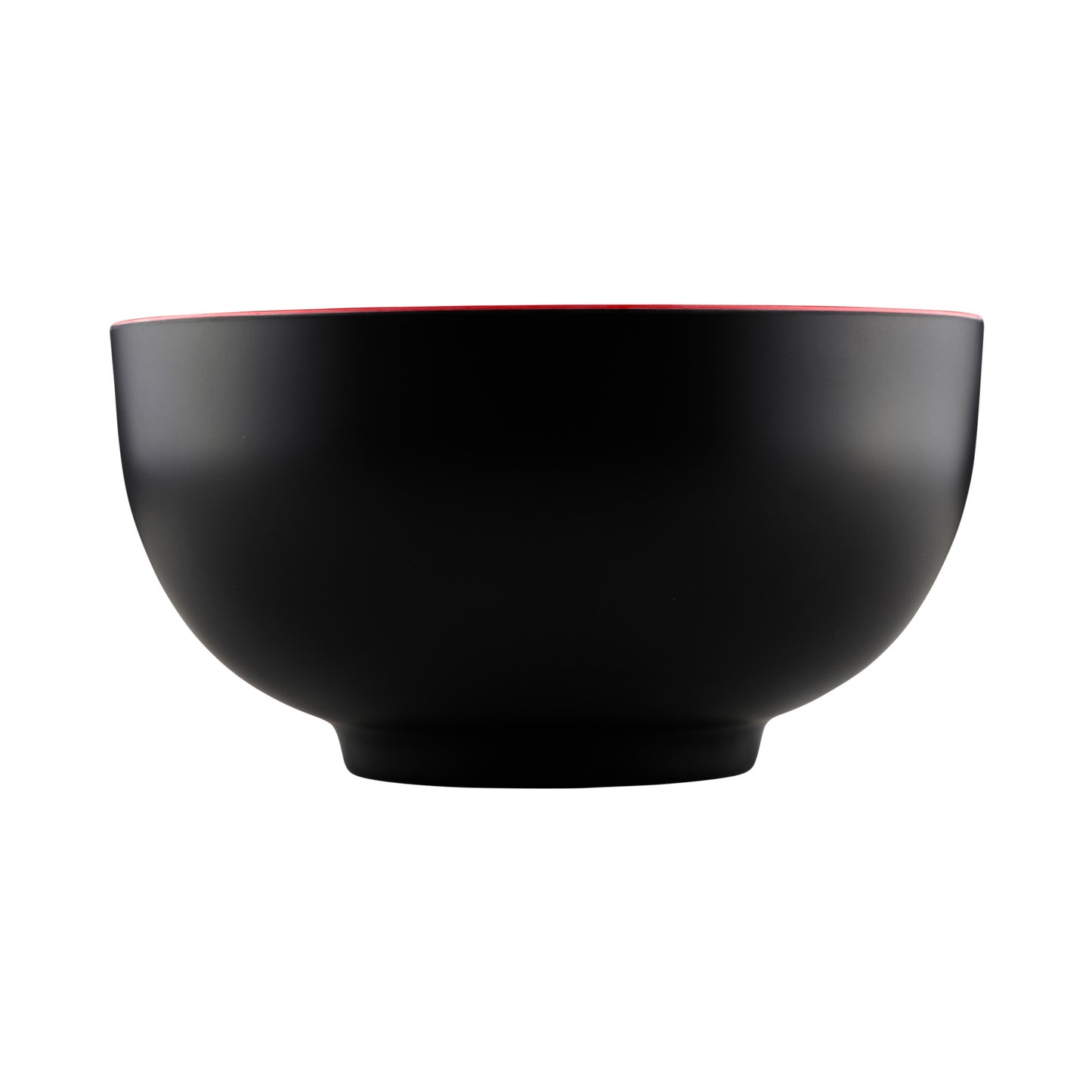Melamine Round Two-Tone Bowl - Black Outside, Red Inside