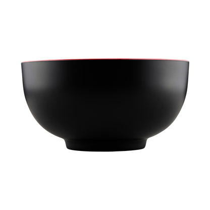 Melamine Round Two-Tone Bowl - Black Outside, Red Inside