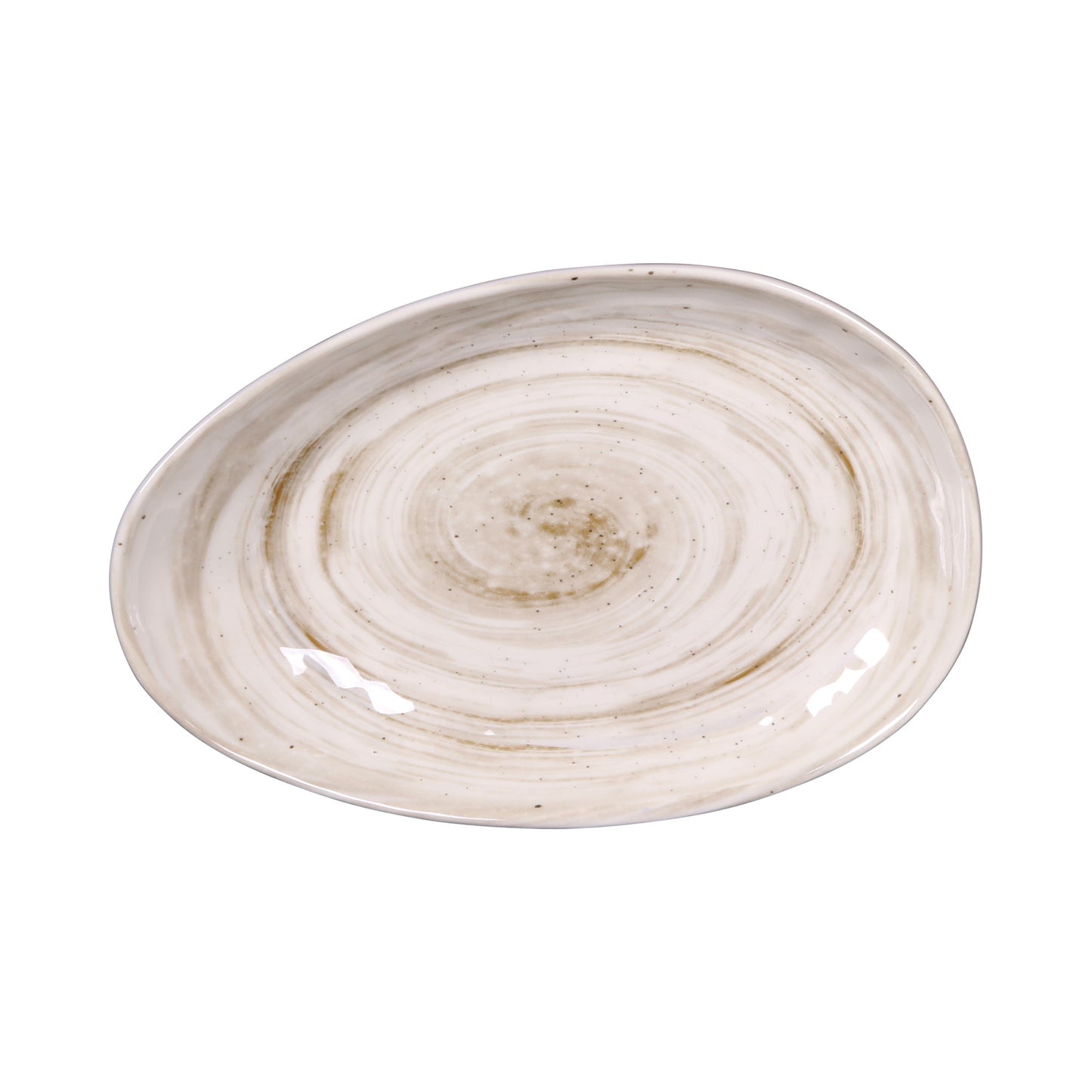 Melamine Deep Oval Plate - Taupe Design