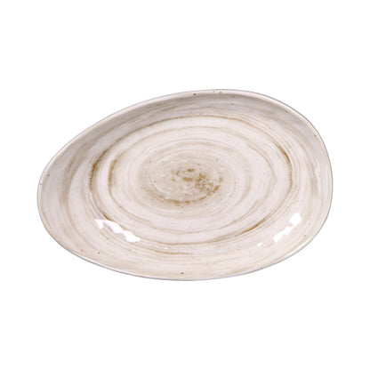 Melamine Deep Oval Plate - Taupe Design