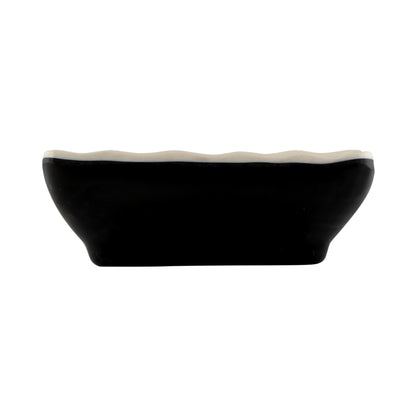 Melamine Two-Tone Sauce Dish - Ebony Outside, Sand Inside