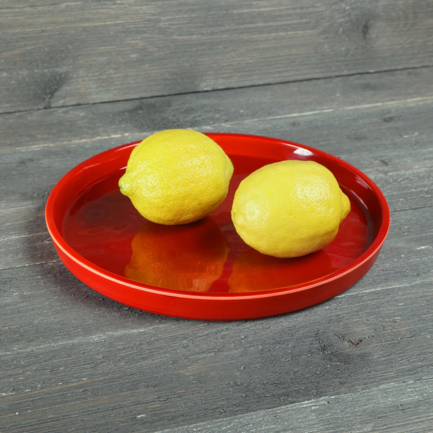 Melamine Round Coupe Plate - Red Glaze