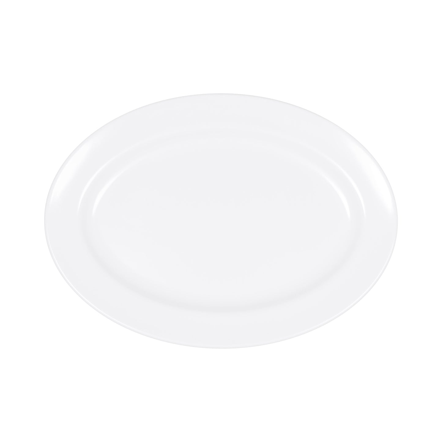 Melamine Oval Rim Platter - White