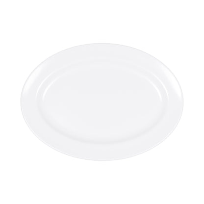 Melamine Oval Rim Platter - White