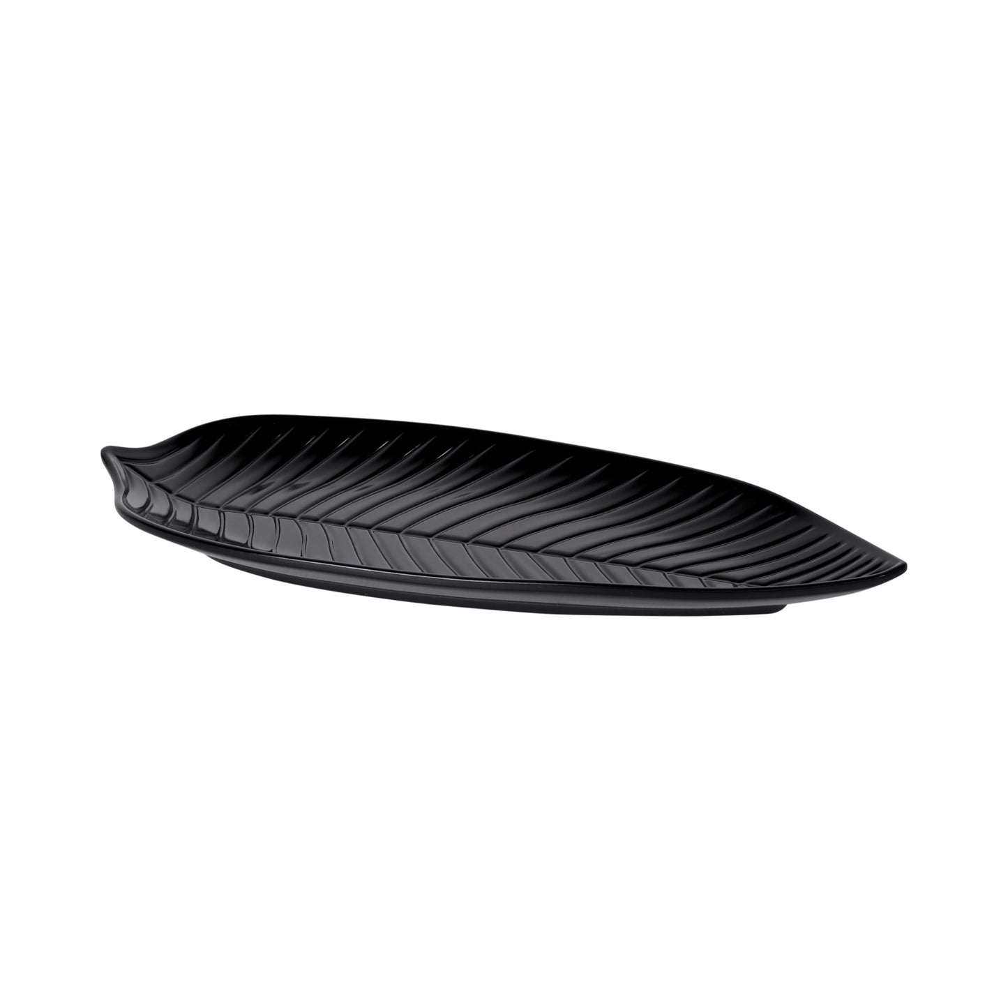Melamine Medium Leaf Platter - Black