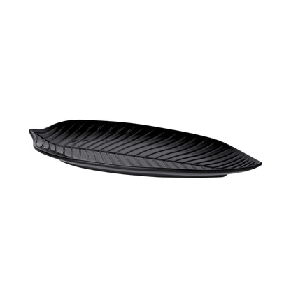 Melamine Medium Leaf Platter - Black