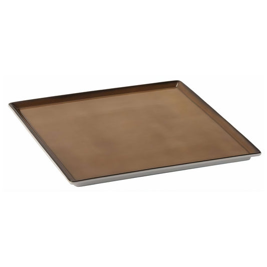 13" x 13" Square Caramel China Plate. FRILICH 3PO058 RAISE