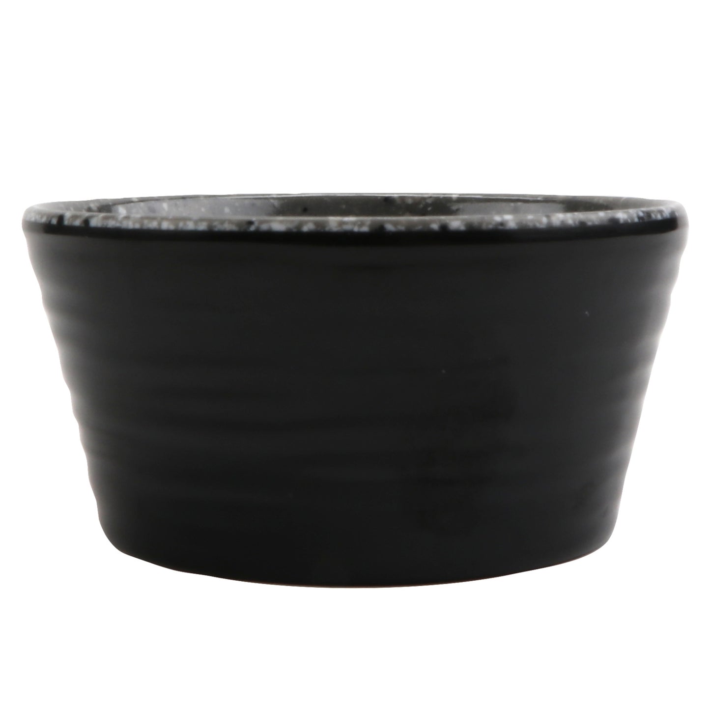 1.5 oz revolve stone grey/black melamine ramekin with organic texture, 2.44"L x 2.44"W x 1.19"H, GET, cheforward