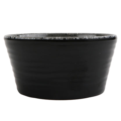 1.5 oz revolve stone grey/black melamine ramekin with organic texture, 2.44"L x 2.44"W x 1.19"H, GET, cheforward