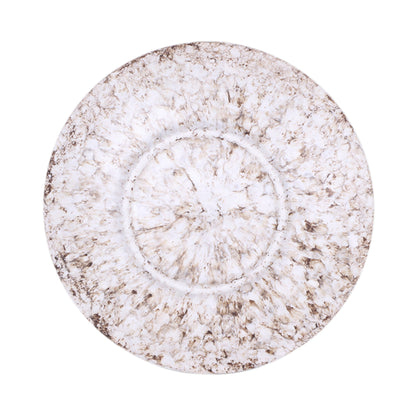 Melamine Round Plate - Brown Marble