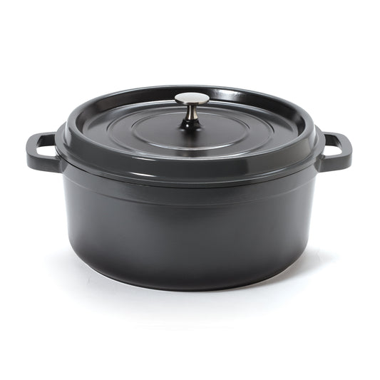 6.5 qt. (7 qt. rim-full), 11" Induction Ready Round Dutch Oven w/ Lid, 4.5" deep (Clear Coat)