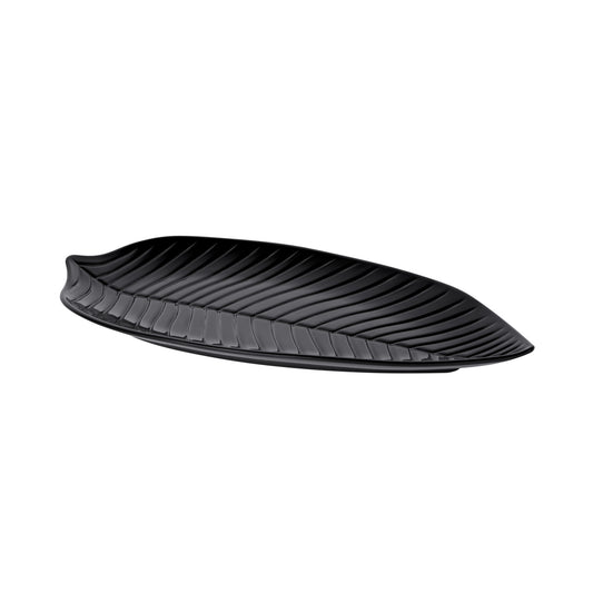 Melamine Large Leaf Platter - Black