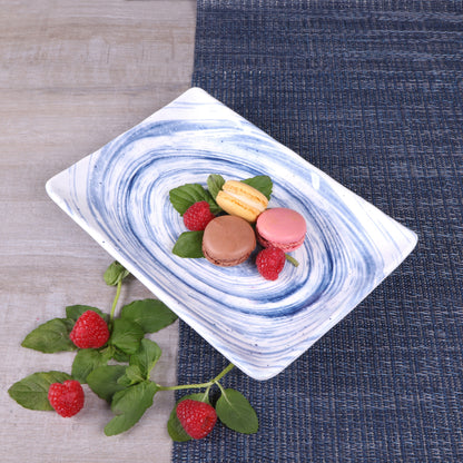 Melamine Rectangular Plate - Navy Design