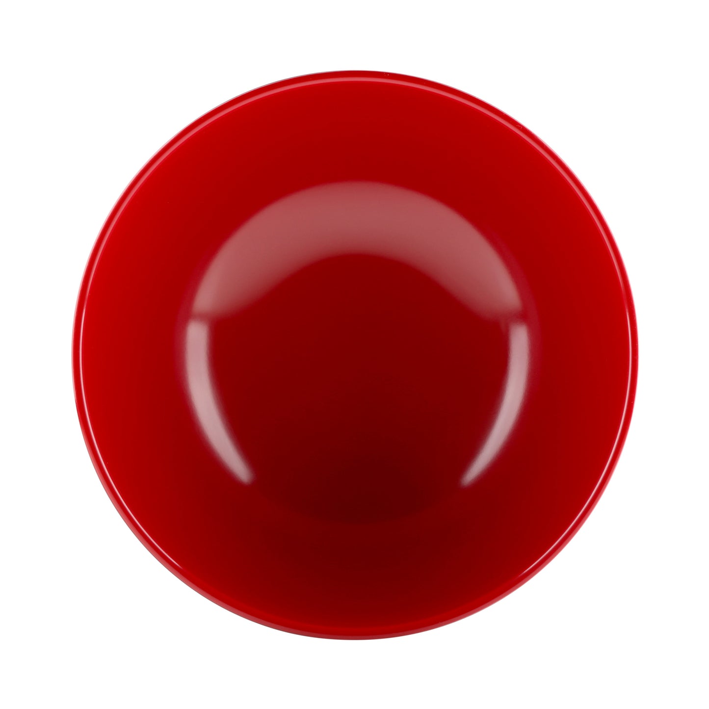 Melamine Round Two-Tone Bowl - Black Outside, Red Inside