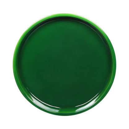 Melamine Round Coupe Plate - Green Glaze