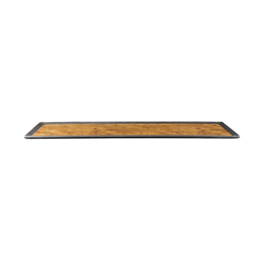 Melamine Rectangular Tray - Black w/ Gold Decal