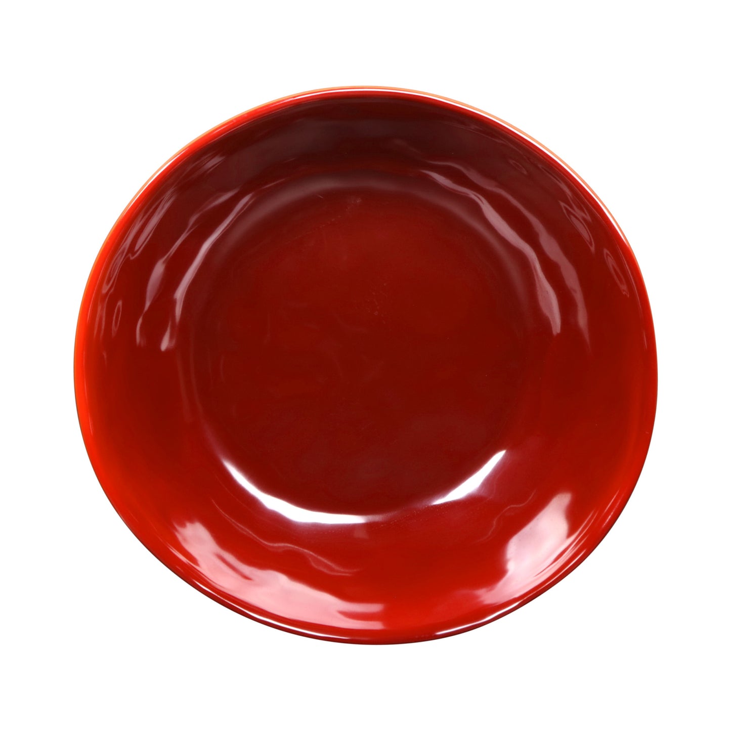 Melamine Irregular Round Bowl - Red Glaze