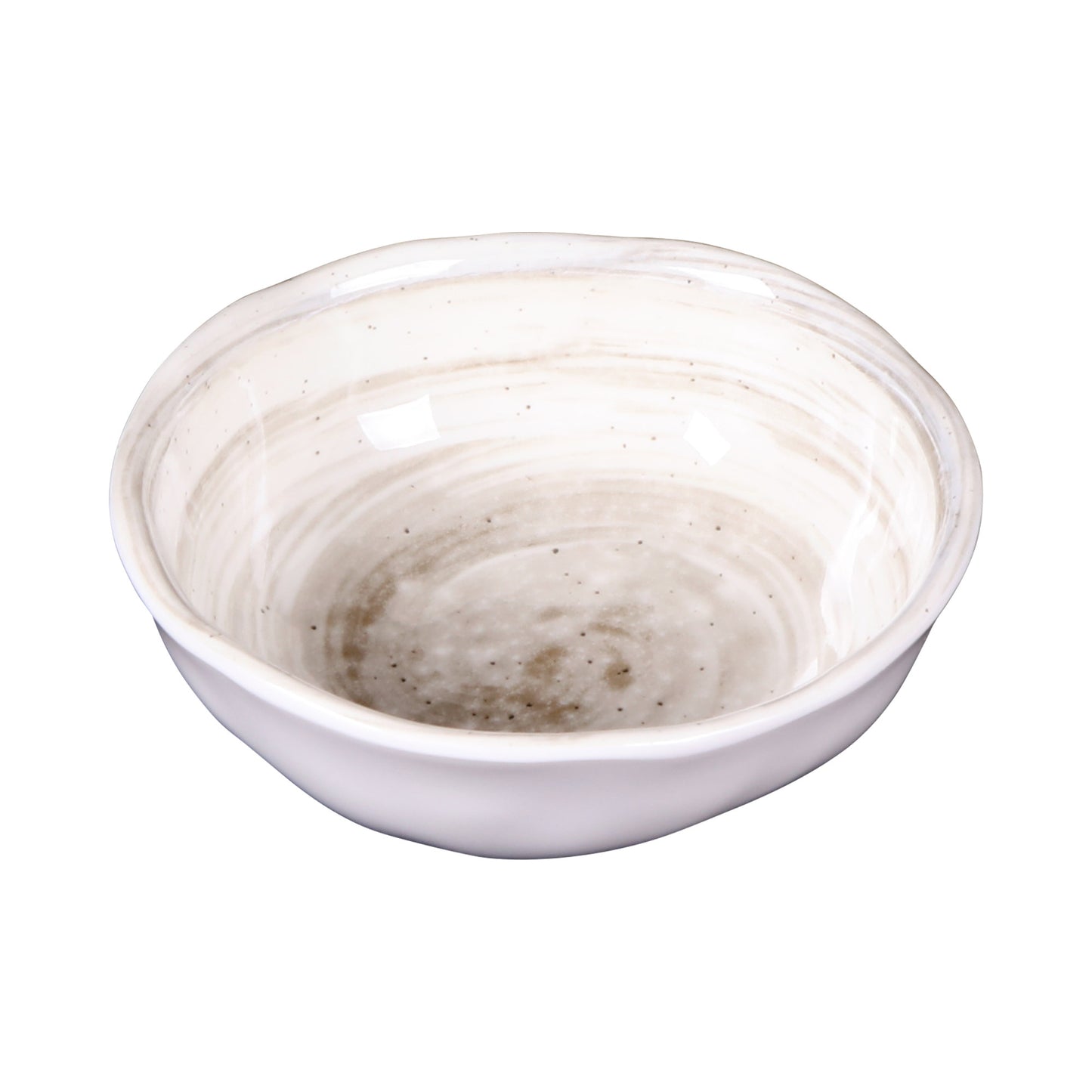 Melamine Round Bowl - Taupe Design