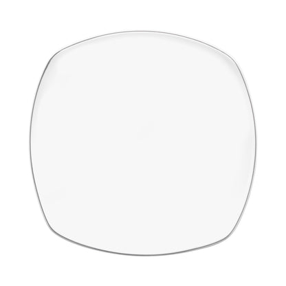 Melamine Curved Square Bowl - White w/ Black Trim