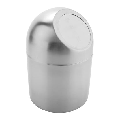 4.75" Stainless Steel Table Top Trash Can, 4.75" Flap Lid, 7.5" tall
