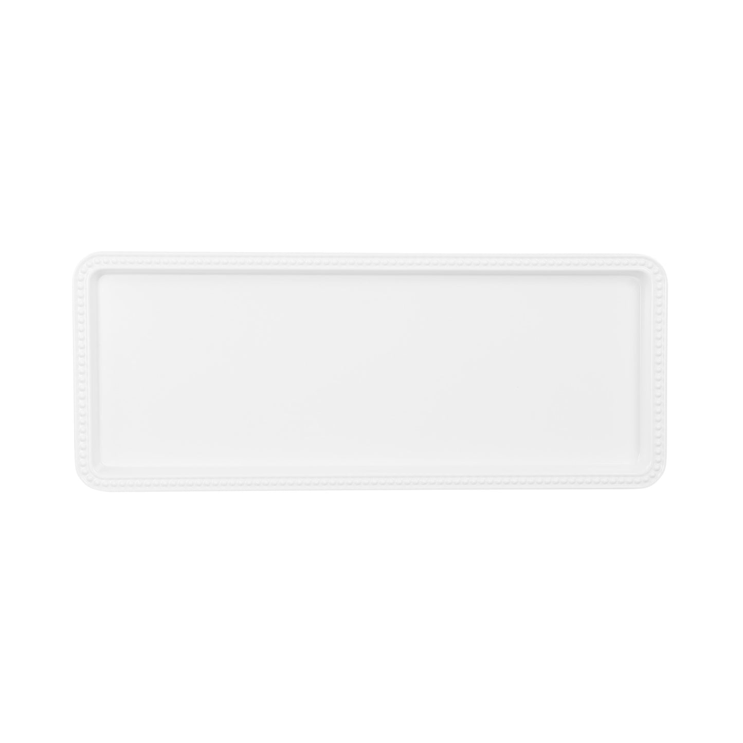Melamine Rectangular Beaded Edge Tray - White