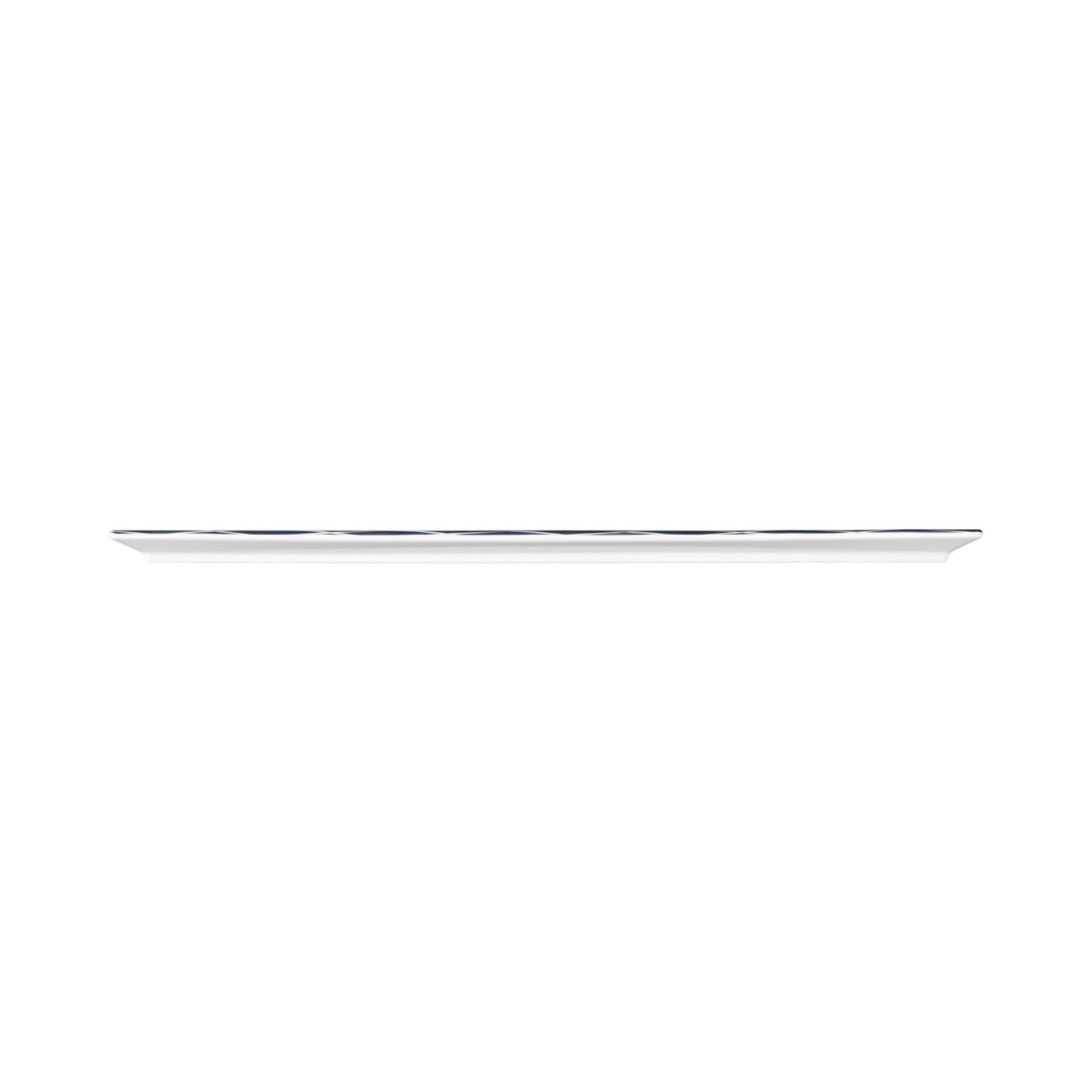 Melamine Rectangular Plate - White w/ Lapis Decal