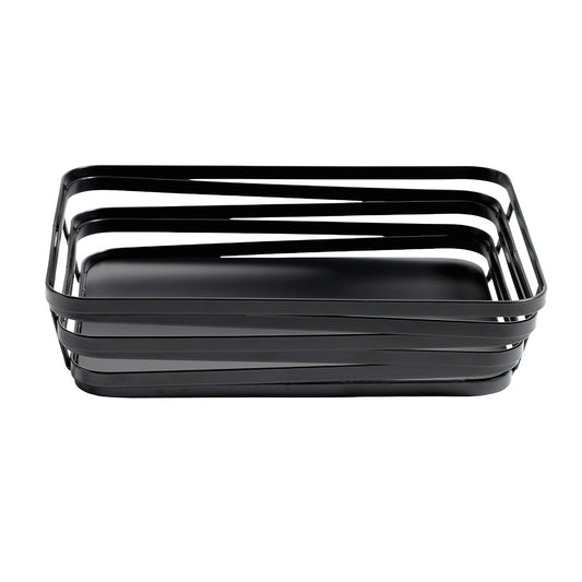 9" x 7" Rectangular Metal Gray Wire Food Serving Basket