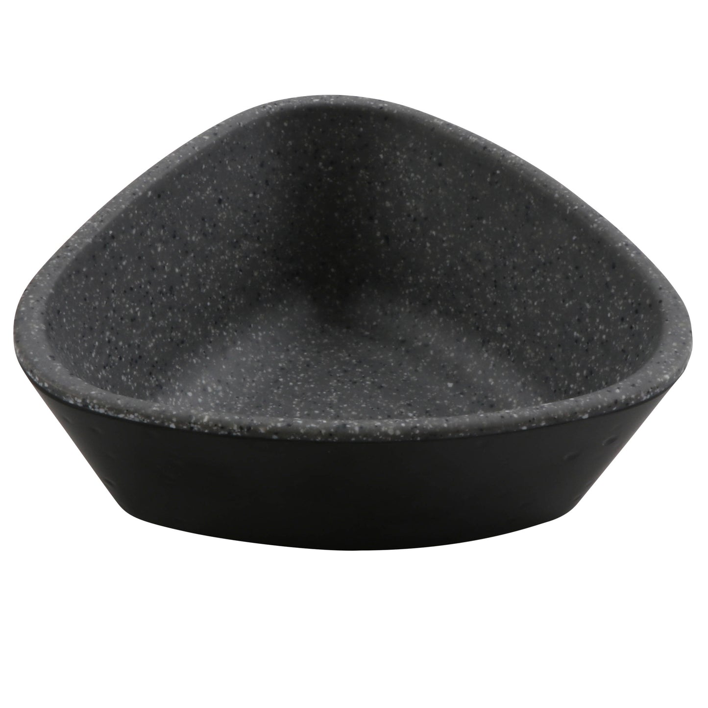 6.5 oz revive stone grey/black triangle melamine ramekin with organic texture, 4.69"L x 4.25"W x 0.88"H, GET, cheforward