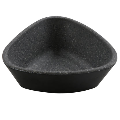 6.5 oz revive stone grey/black triangle melamine ramekin with organic texture, 4.69"L x 4.25"W x 0.88"H, GET, cheforward