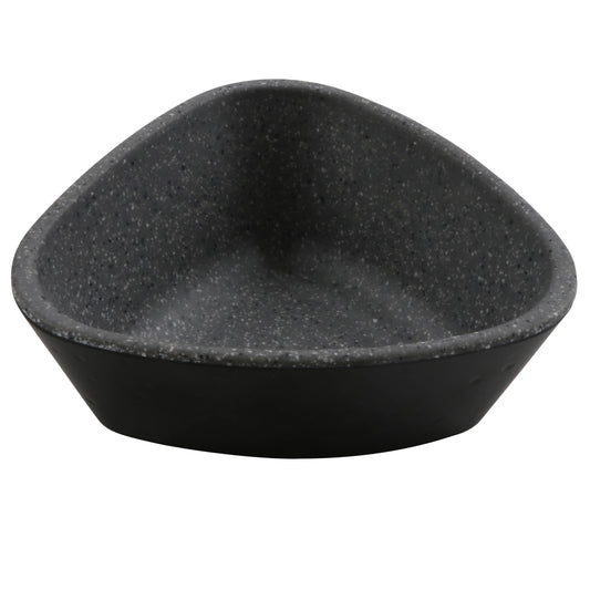 6.5 oz revive stone grey/black triangle melamine ramekin with organic texture, 4.69"L x 4.25"W x 0.88"H, GET, cheforward