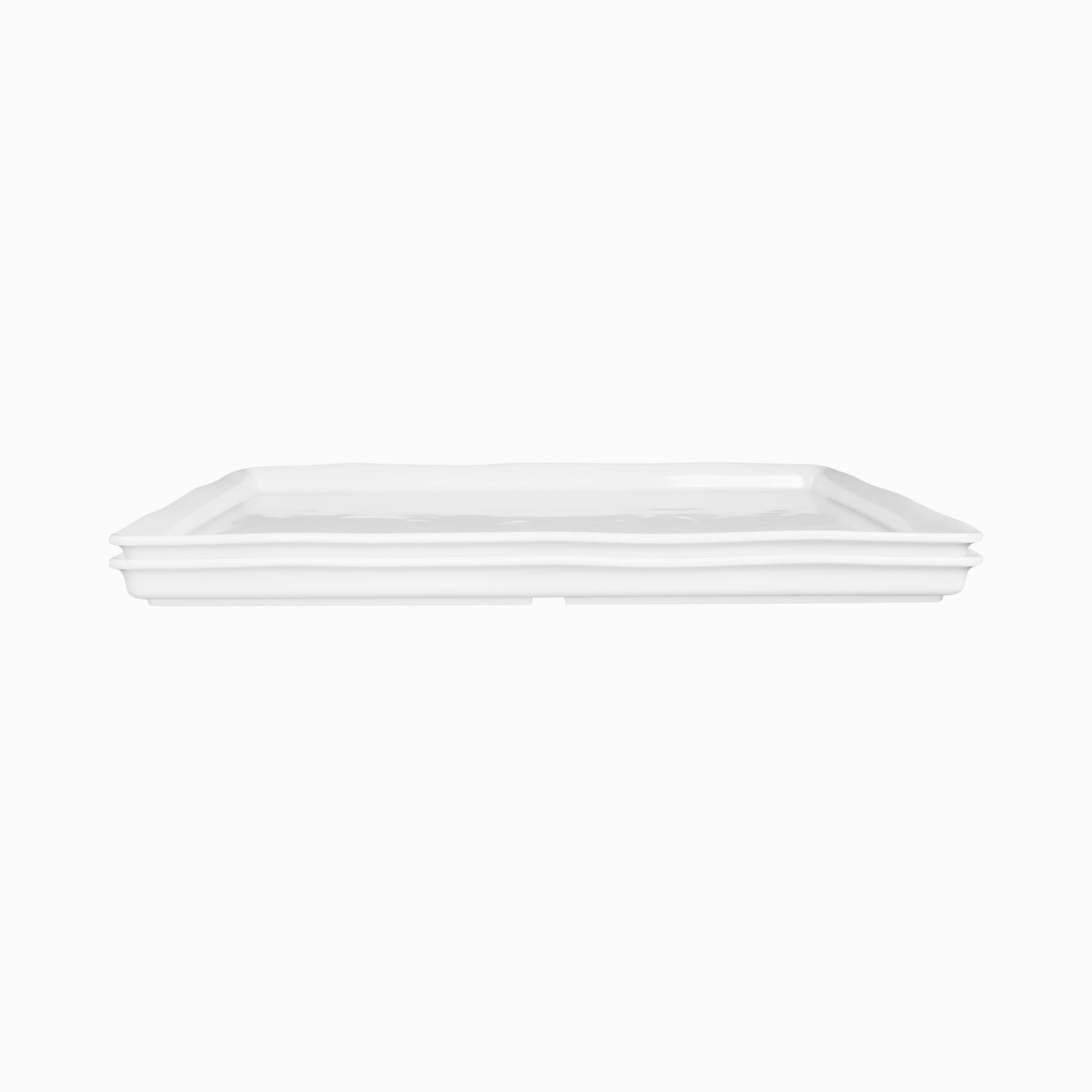 Melamine Rectangular Organic Tray - White