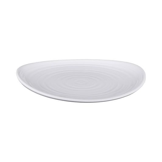 Melamine Round Swirl Plate - White