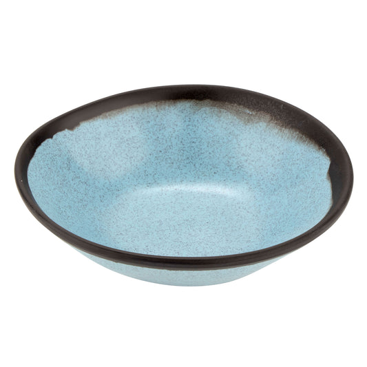 16 oz. Speckled Grayish Blue, Melamine, Salad Bowl, (20 oz. rim-full), 7" Top Dia., 1.75" Deep, G.E.T. Pottery Market Matte (12 Pack)