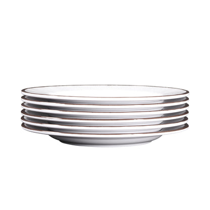 Melamine Round Crackle Plate - White