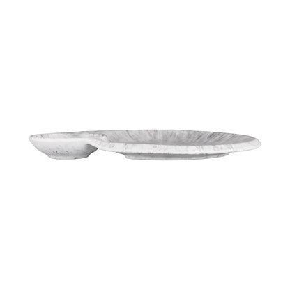 Melamine Square Chip & Dip Plate - Black Marble