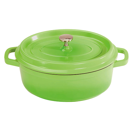 3.5 qt. (3.75 qt. rim-full), 10.25" x 7.88" Induction Ready Oval Dutch Oven w/ Lid, 3.5" deep (Clear Coat)