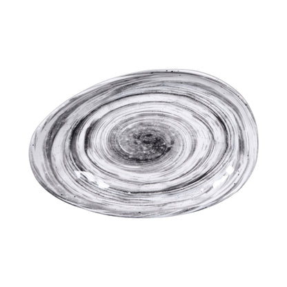 Melamine Deep Oval Plate - Black Design