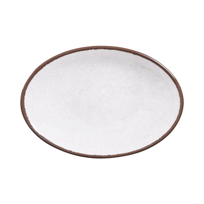 Melamine Oval Crackle Plate - White