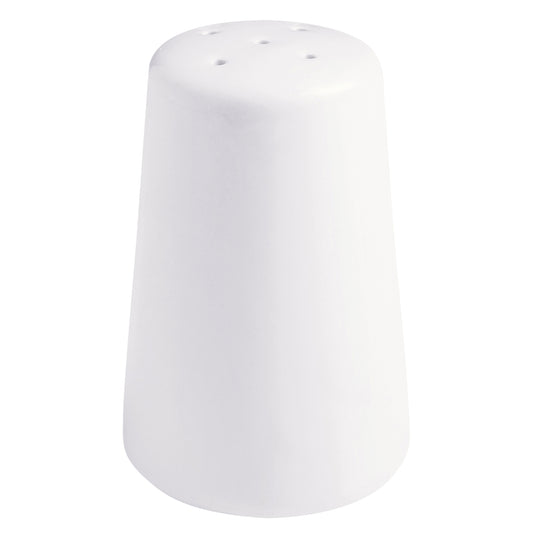 2.5 oz. Bright White Porcelain Salt Shaker, 3 1/4" Tall, Corona Actualite (12 Pack)