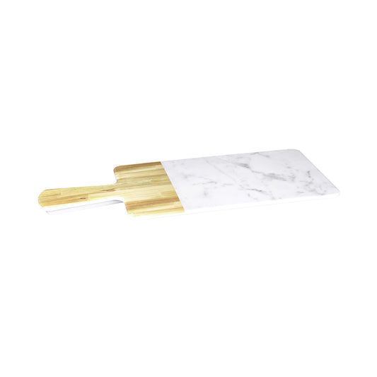 Melamine Rectangular Serving Board - Alder Wood, Carrara Marble